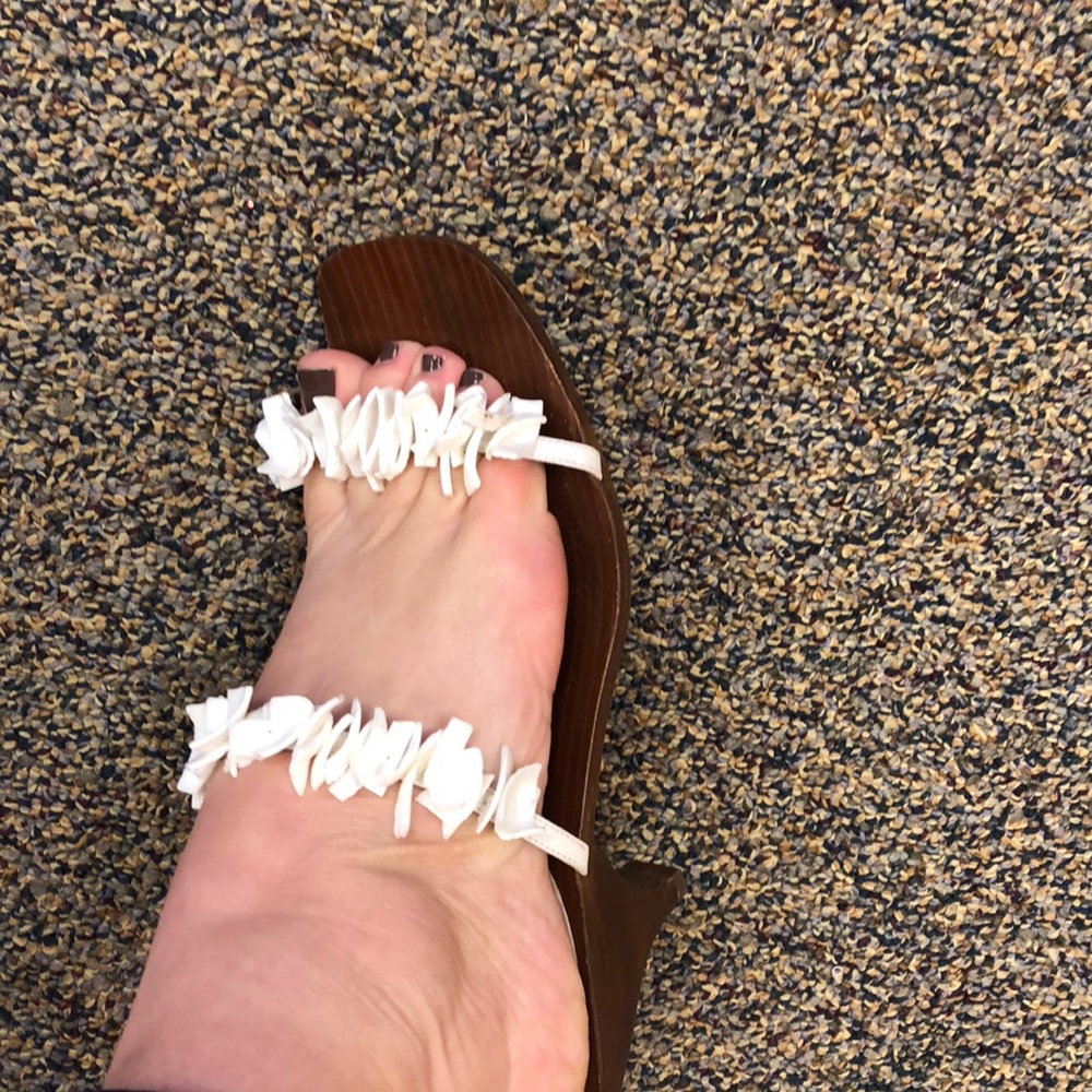 White Kate spade slides